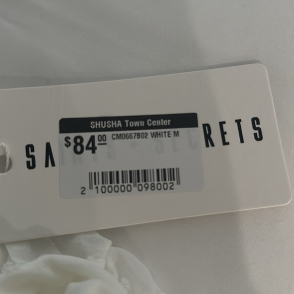 COPY white plunged neckline with frilled borders. Cutouts with opening back NWT - Picture 5 of 5